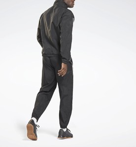 Ensemble de survêtement pour homme, pantalon coupe-vent noir en nylon, essentiels d'entraînement, piping, survêtement - Product Image 2