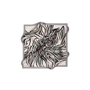 Luxury Designer Satin <b>Silk</b> <b>Scarf</b> with Zebra Pattern Long Square Style for Spring - Product Image 1