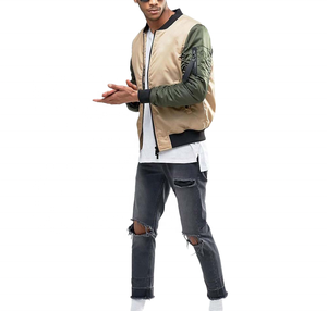 Chaqueta Bomber de Nailon para Hombre, con Cierre, Estilo Urbano, Cuello Alto, Impermeable, Cortavientos, Deportiva, Informal, para Exteriores - Product Image 3