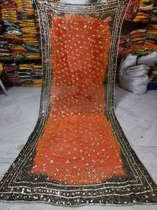 Floral Silk Dupatta with Eye-Catching Mirror Work Stylish Ethnic Design for Navratri and Diwali Chinon Style BY AA IMPEX - Product Image 2