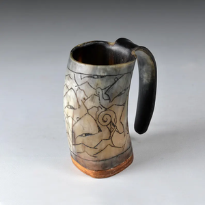 Chope à bière authentique en corne de buffle 100% authentique, fabriquée à la main, polie, sculptée, style animal, écologique, lavable au lave-vaisselle, Saniya - Product Image 4