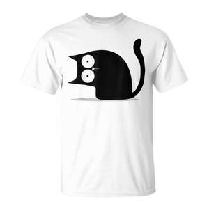 <b>Kids</b> <b>Cat</b> Big Eyes Kitty T-Shirt Toddler Boys Girls White Cotton Casual Wear - Product Image 1