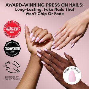 Ongles à presser - Amande courte, faux ongles brillants, <span class=keywords><strong>kit</strong></span> complet de 30 pièces |   Ongles press-on rose bonbon en 15 tailles. Colle brillante - Product Image 2