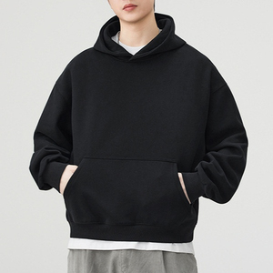 Plain Hoodies Hombres 100% Algodón Pullover Street Wear Oversized Vintage Hoodie - Product Image 5