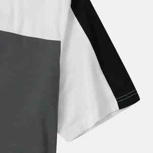 T-shirt décontracté en coton pour hommes, col rond en velours, fermeture à glissière, coupe régulière, manches courtes pour un habillage décontracté, style de vie actif - Product Image 3