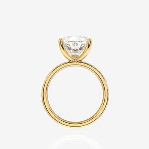 แหวนทอง 14K ประดับเพชรโมอิสซาไนต์ทรงลูกแพร์ ดีไซน์ฝังเพชรสามชั้น - Product Image 4