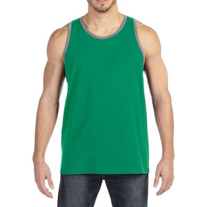 OEM Custom Organic Cotton <b>Men's</b> Tank Tops Ring Spun <b>Vest</b> Singlet for Bodybuilding Fitness Sports Muscle Stringer Running <b>Gym</b> Top - Product Image 1
