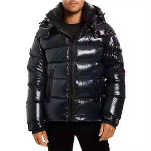 Vestes d'hiver matelassées pour hommes, mode streetwear, chaudes, imperméables, en duvet, style puffer, brillantes, effet bulle, manteaux pour hommes - Product Image 1