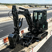 Mini-excavatrice compacte de 3,5 tonnes, moteur Kubota, pompe à piston, norme Euro 5, pour travaux d'aménagement paysager