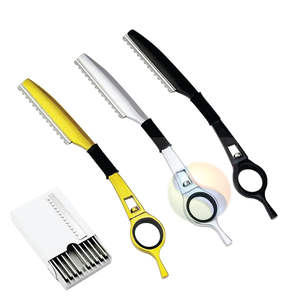 Navaja de Afeitar Recta de Acero Inoxidable con Logotipo Personalizado Premium, Navaja de Afeitar Profesional para Barbería, Navaja de Entresacar con Mango de Madera - Product Image 1