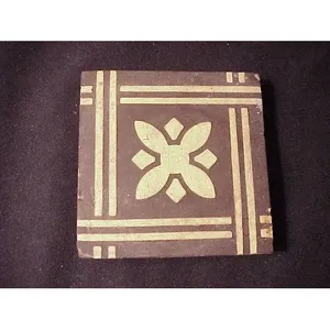 Craven dunnill & Co. กระเบื้องเข้ารหัสศตวรรษที่19th 4-1/8 \ "สล๊อปแจ็คฟิลด์สแควร์จากงานกระเบื้องแจ็คฟิลด์ - Product Image 1