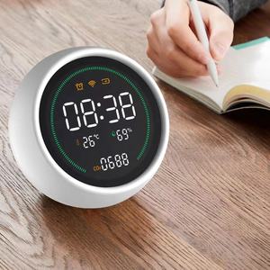 Sıcak satış NDIR CO2 dedektörü hava kalitesi monitör saat çalar saat masaüstü gaz analizörü CO2 metre karbon dioksit dedektörü - Product Image 2