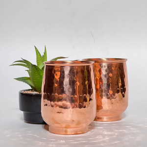 Wholesale Supply of Old Fashioned <b>Glass</b> Water <b>Glass</b> Decorative India Pure <b>Copper</b> Printed for Drinking HF Crafts White <b>Wine</b> <b>Glass</b> - Product Image 1