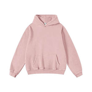 Sudadera Unisex Extra Grande de Poliéster/Algodón Lavada con Ácido, con Bolsillo, Estilo Vintage, Ropa Urbana de Invierno, Tejido de Felpa Grueso - Product Image 1