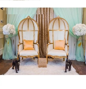 French Style Wedding Canopy Chairs for Couple Luxury <b>Mehndi</b> Night Stage Event Collection Modern Couch Sangeet Stage Australia - Product Image 1