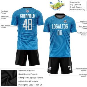Sublimación personalizada más uniformes de fútbol de gran tamaño conjuntos de camisetas de equipo de fútbol para hombres con bordado - Product Image 3