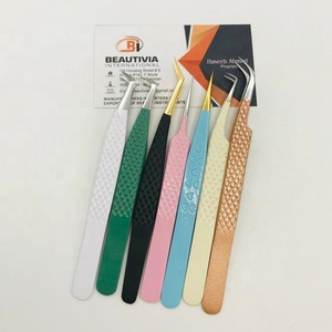 แหนบปลายแหลมแบบมืออาชีพแหนบต่อขนตาแบบญี่ปุ่นที่แข็งแรงเคลือบสีตามสั่ง - Product Image 2