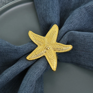 Excellent anneau de serviette en métal au design feuilles pour décorations de table à manger d'hôtel décor de table de noël au meilleur prix - Product Image 3