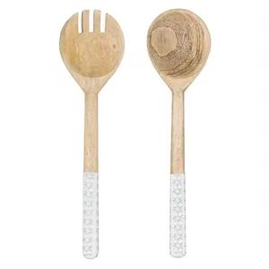 Acacia <b>Wood</b> Disposable <b>Sets</b> Lightweight Dishwasher Safe Heat Resistant Serving <b>Spoons</b> Forks for Kitchen Use Salad Tools - Product Image 2
