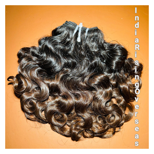 Extensions de cheveux indiens Remy Raw Temple, boucles douces et rebondissantes, non traitées, double trame, cheveux de bébé : modèle non permanent - Product Image 2