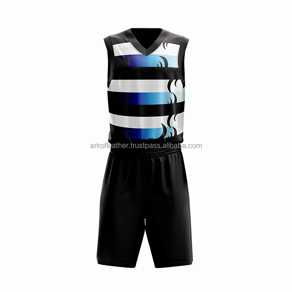 Sublimatie Basketbal Team Uniform Set V Nek Mouwloze Nieuwe Aankomst Basketbal Uniform Kit Met Aangepast Ontwerp