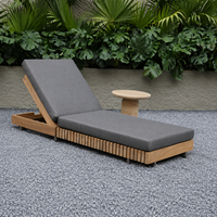 Chaise longue d'extérieur en teck résistant aux intempéries, fabrication OEM sur mesure, mobilier pour hôtel, complexe hôtelier, bord de piscine