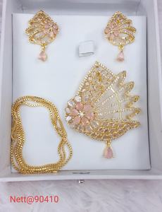 ชุดต่างหูสร้อยคอเพชรแบบอเมริกันที่สง่างามเหมาะสำหรับผู้หญิงชุดงานแต่งงานและโอกาสพิเศษแบบดั้งเดิม - Product Image 6