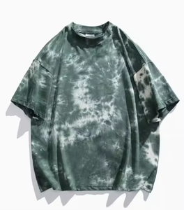 เสื้อยืดมัดย้อมผ้าฝ้ายขนาดใหญ่สำหรับเล่นกีฬาแขนสั้นผ้ามัดย้อมผ้าวินเทจ - Product Image 2