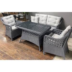 ANNAPARK Ensemble de sièges de jardin en rotin moderne pour l'extérieur Chaise de jardin grise - Product Image 1