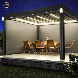 Pergola bioclimatique motorisée en aluminium 4.5x6m porte sans cadre cadre étanche cadre enduit de poudre écologique <span class=keywords><strong>balcon</strong></span> extérieur jardin - Product Image 3