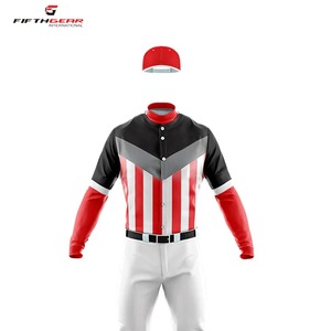 OEM Maillots de baseball de haute qualité à séchage rapide anti-UV évacuation de l'humidité pour hommes vêtements respirants ensembles de broderie imprimés personnalisés - Product Image 2