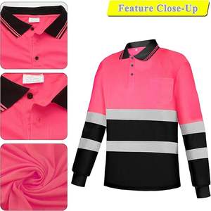 Polo de sécurité à manches longues haute visibilité de haute qualité avec logo sur mesure fabriqué par des commerçants Wings en gros - Product Image 5