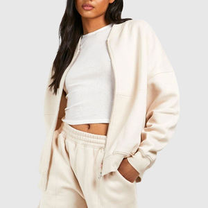 Chaqueta Deportiva para Mujer con Cierre de Cremallera, Tela Elástica Cómoda, Ropa Casual, Chándal con Diseño de Logotipo Personalizable y Manga Larga - Product Image 2