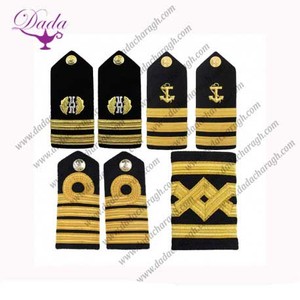 Soft Shoulder Third Engineer Epaulette, Merchant Marine Navy Slide, Two Bar Gold <b>Purple</b> Slide Top Selling Embroidered <b>Fabric</b> - Product Image 3