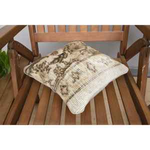 หมอนอิงผ้าวูลสีเบจ12X12นิ้วหมอนอิงปักลายดอกไม้วินเทจเป็นมิตรต่อสิ่งแวดล้อมดีไซน์แบบชนบท - Product Image 4