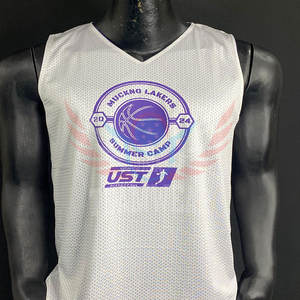 เสื้อบาสเก็ตบอลใส่กลับด้านได้เสื้อบาสเก็ตบอลตาข่ายโพลีเอสเตอร์ว่างเปล่าดีไซน์ล่าสุด - Product Image 2