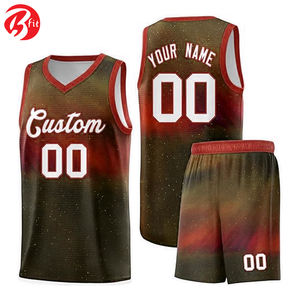 Pantalones cortos de baloncesto de verano con logotipo personalizado para hombre, cuello en V e impresión por sublimación completa, uniforme de baloncesto de talla grande BSCI - Product Image 6