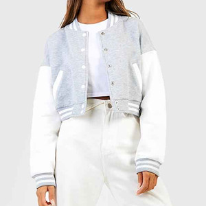 Veste de baseball de haute qualité, vente chaude 2024, veste de baseball pour femmes, veste en laine avec manches en cuir, patch en chenille avec lettres - Product Image 1