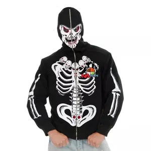 Hot Selling OEM Full Face Zip Up Hoodie Männer Übergroße Kapuze Druck Zipp Up Fashion Streetwear Style Herren Full Face Hoodie