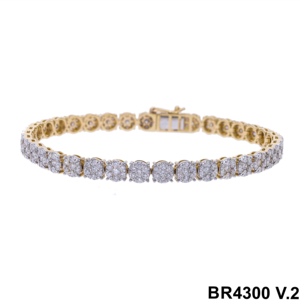 Pulsera de tenis de diamantes de racimo redondo de oro de 14 quilates 5.03CTW para mujer Pulseras y brazaletes de diamantes elegantes y exigentes - Product Image 4