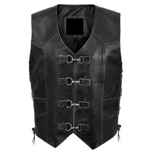 Gilet de motard en cuir, nouveau design 2024, pour hommes, vente chaude, gilets en cuir de bonne qualité - Product Image 5