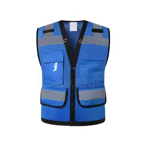 Wholesale High Vis 100% Polyester Fabric Construction Working Vest Best Price Safety Vest High Visibility Working Vest