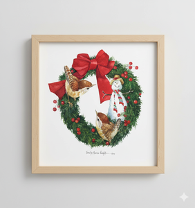 Décorations murales de Noël en bois Art Déco, encadrées, faites à la main, avec motifs de rennes, vase mural de style campagnard - Product Image 2