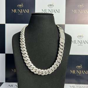 IGI Certified <b>VVS</b> Moissanite <b>Diamond</b> Cuban Link <b>Chain</b> Necklace Hip Hop Jewelry Iced Out Men's Party - Product Image 4