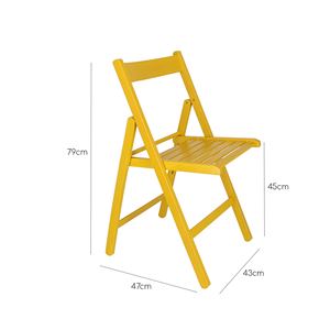 Sedia da Giardino WELL HOME BAS in Legno di Faggio Finitura Gialla 43x47x79 cm - Product Image 3