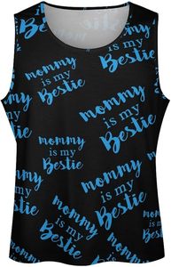 Mommy Is <b>My</b> Bestie Edgeco International Men's 100% Cotton Sleeveless Muscle Tank Top Workout Gym Fitness Customizable ODM - Product Image 3