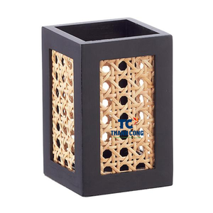 Panier de rangement en rotin essentiel de luxe poignées naturelles poubelle en canne tissée écologique multifonction facile à transporter chambre blanchisserie - Product Image 1