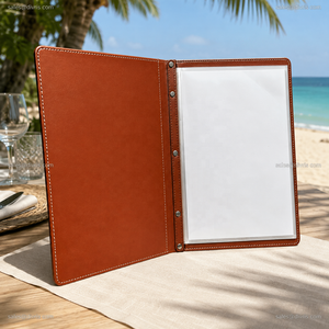 Cubiertas de Menú de Cuero Personalizadas al por Mayor para Restaurantes, Hoteles y Bares, Logotipo Grabado Personalizado - Product Image 6