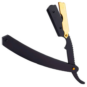 Maquinilla de afeitar de barbero de borde recto, maquinillas de afeitar rectas profesionales para hombres, afeitado de barba y corte de pelo - Product Image 1