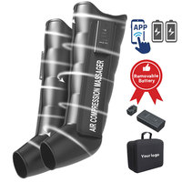 Masseur de jambes, bottes de compression gonflables, télécommande sans fil, 5 modes, batterie rechargeable pour la circulation et la récupération musculaire